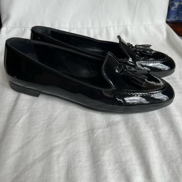 Church’s Nina Tassel Patent Leather Flats/Loafers in Black. Size 39 US size 8 - Picture 1 of 10